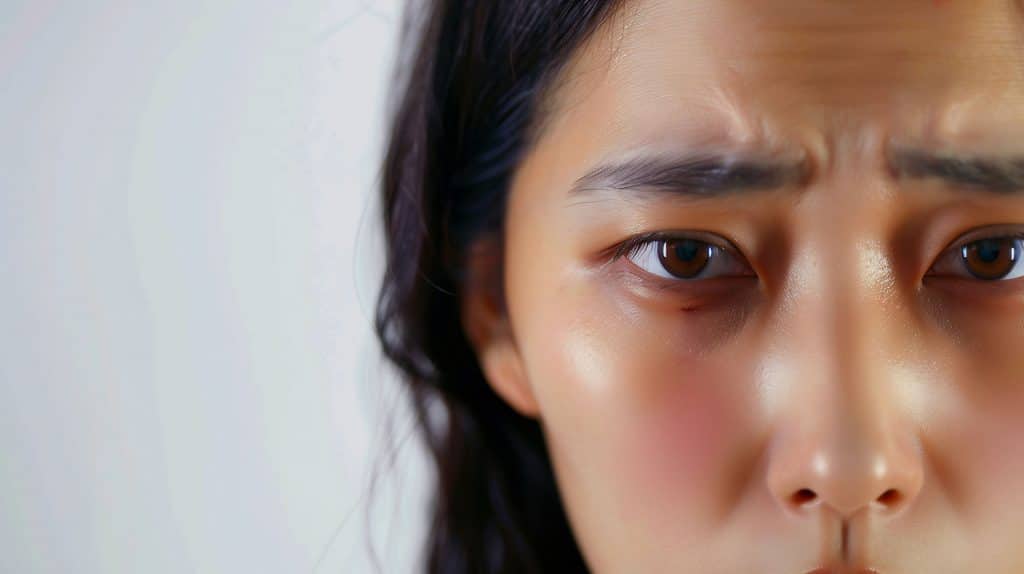 A woman with dark circles under her eyes, showcasing the signs of ageing and how dark circles can worsen over time - Cienna Aesthetics Medical Clinic